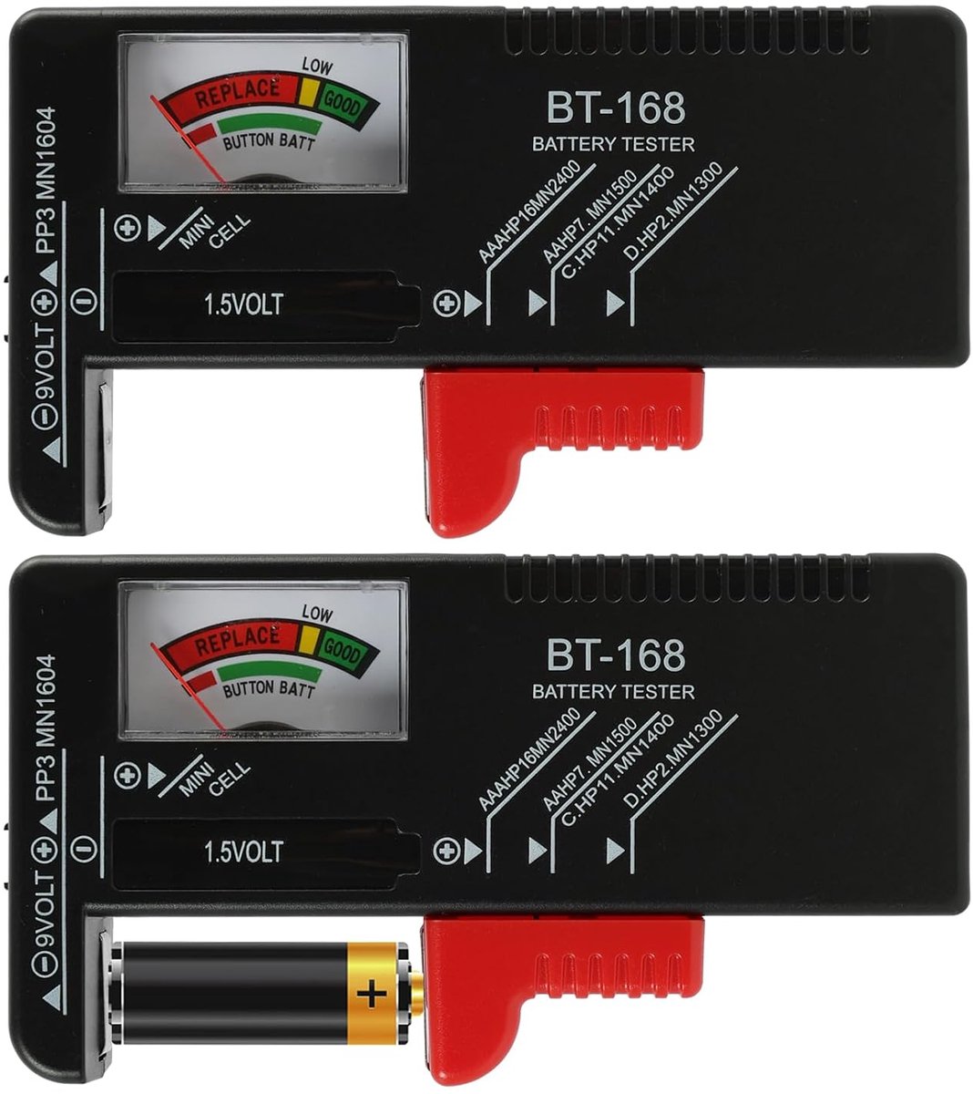 2 stuks universele batterijtesters, compatibel met niet-oplaadbare batterijen, compact en draagbaar, voor thuisgebruik - ShopVlot