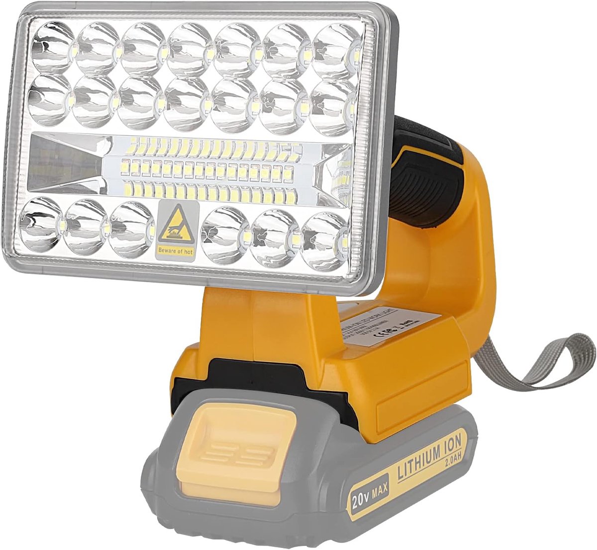 LED draadloze lamp 2000LM - compatibel met Dewalt 20V MAX - ideaal voor camping en noodverlichting - SnelShoppen
