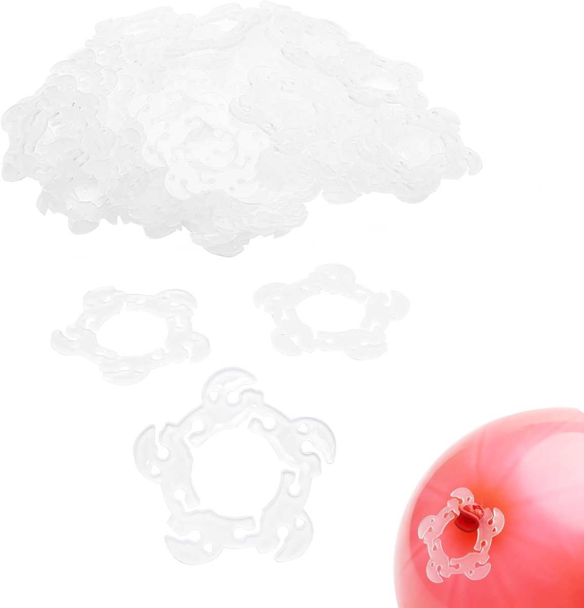 100 stuks bloemenvorm ballonclips - ballon zuil standaard - ballonsluiting clip - kunststof ballon ring voor verjaardagen, familiefeesten, bruiloften