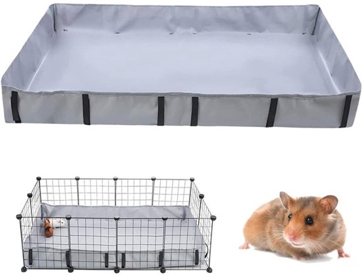 Plus - Waterdichte kooihoes van Oxford-stof - Geschikt voor cavia's, konijnen en hamsters - Wasbare beddengoedliner en PIPI-pads - Afmetingen 122 x 61 x 10 cm