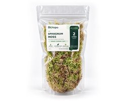 Biotopo Levend Sphagnum Mos – Veenmos voor Terrarium, Flessenterrarium en Mospalen – Vochtvasthoudend Levend Mos – 2 L