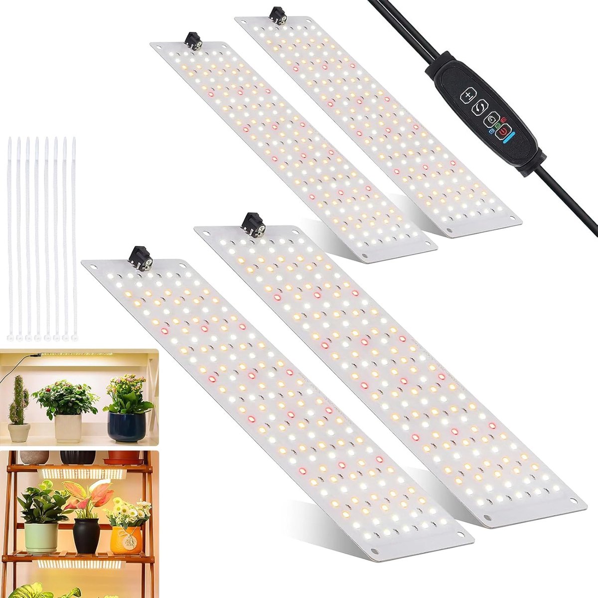 Groeilamp - Kweeklamp - LED Plantenlamp - 540 LEDs - Full Spectrum - Groeilamp met Automatische Timer - 3 Lichtmodi - 4 stuks