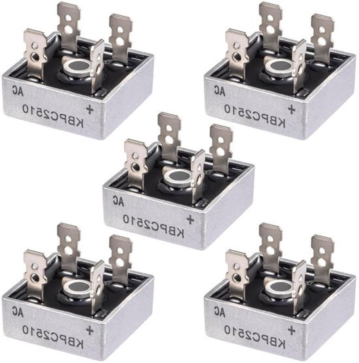 Bruggelijkrichterdiode - Siliciumgelijkrichter - Voor het omzetten van stroom - Hoge temperatuurbestendigheid - 25 A 1000 V - Metaal