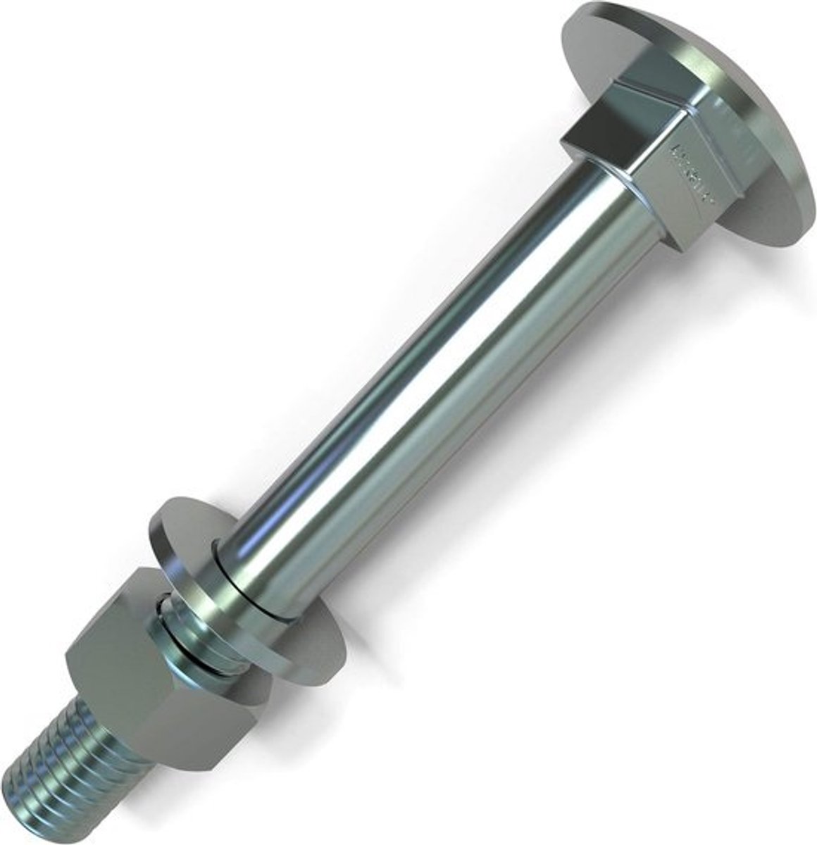 Slotschroeven M10 - Platte ronde kop - Voor robuuste verbindingen - Inclusief moeren en ringen - M10 x 100 mm - Gegalvaniseerd staal