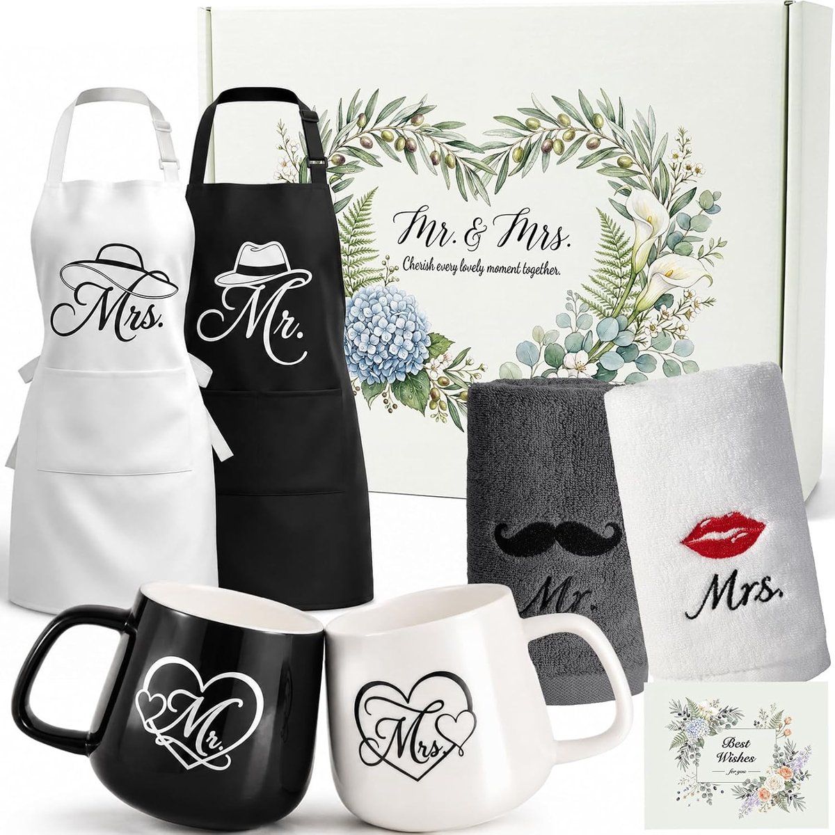 Bruiloftscadeauset voor bruidspaar, Mr & Mrs geschenkdoos