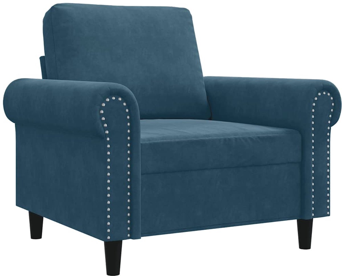 vidaXL Fauteuil - 60 - cm - fluweel - blauw