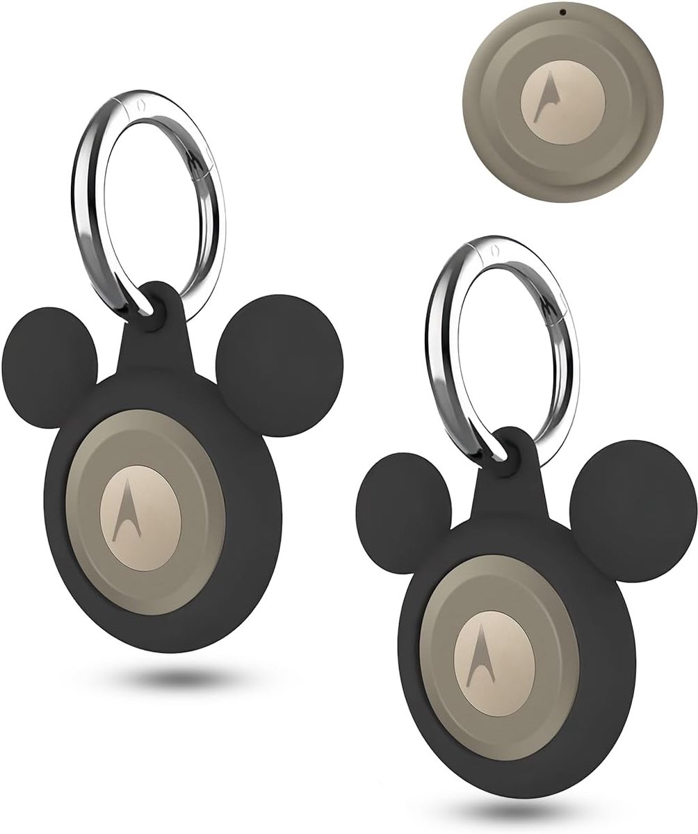 (2 stuks) siliconen hoesjes voor Motorola Moto Tag 2, waterdichte en schokbestendige bescherming voor halsbanden hond/kat, schooltassen en bagage, zwart