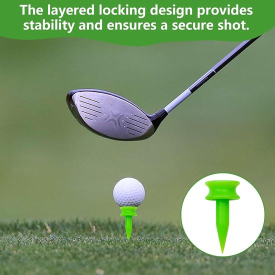 Tees kunststof, groene golftees 25 mm, golftee set, herbruikbare plastic — afbeelding 4