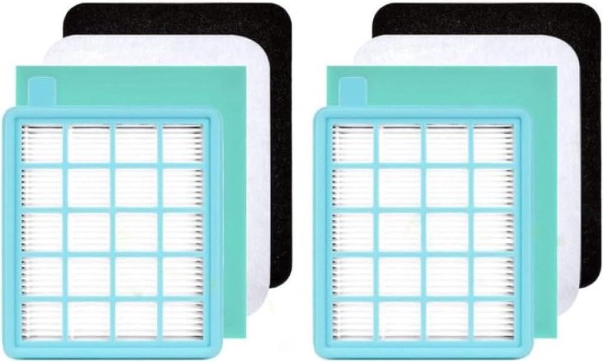 2x FC8058/01 Filter Set geschikt voor Philips PowerPro Compact FC8470-FC8479 & FC9320-FC9329, Active FC8630-FC8649 - ShopVlot