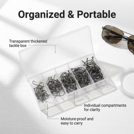 Allround vishaken met oog, vishaken set 150 stuks met oog, vishaken assortiment #4#6#8#10#12, vishaken van - ShopVlot — afbeelding 4