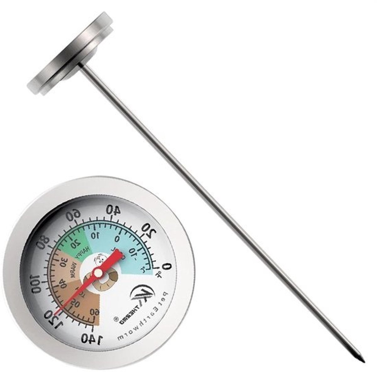 Bodemthermometer - Grondmeter voor de tuin - Bodemtemperatuur meten - Roestvrij staal - 20 cm diep - Meerkleurig