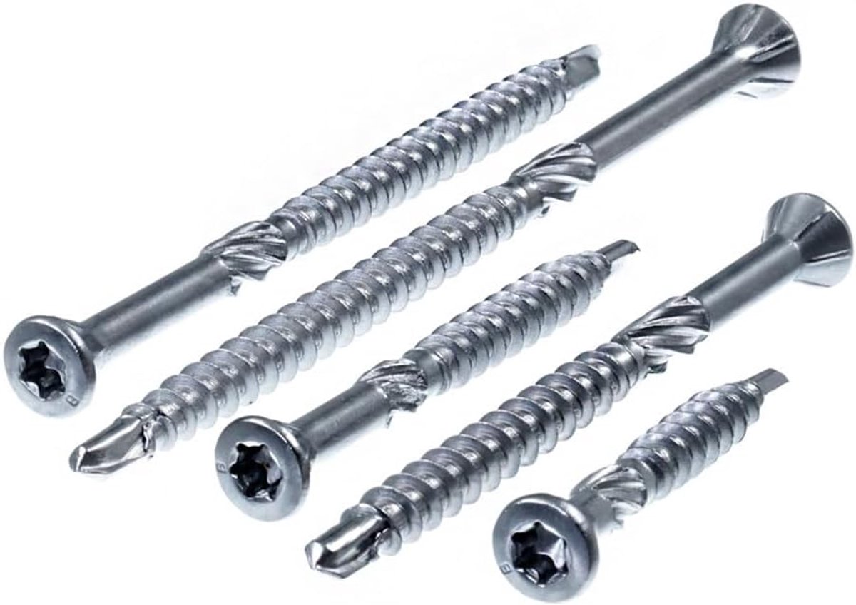 SECCARO Wood construction screw with decorative head 4.5 x 50 mm, stainless steel C1, drill tip and peeling ribs - ShopVlot