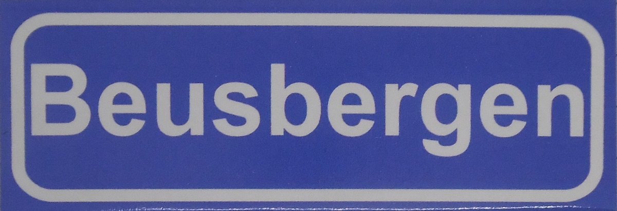 Souv© - koelkast magneet - plaatsnaam bord - kombord - souvenir - koelkastmagneetje - relatiegeschenk Beusbergen