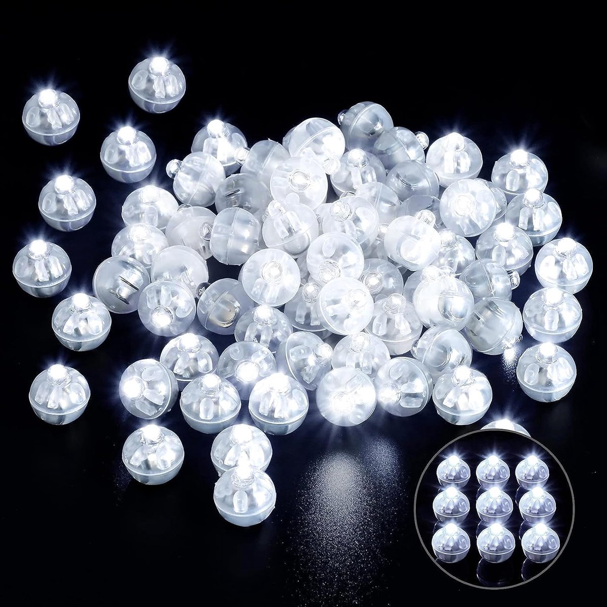 SnelShoppen - 120 stuks LED Ballonlampjes, Kleurrijke Verlichting voor Feesten, Verjaardagen, Bruiloften, Halloween, Kerstmis, Decoratie