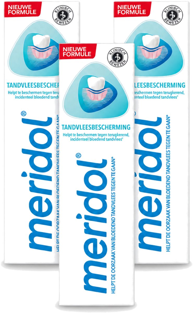 3 x Meridol - Tandpasta - Dagelijkse Tandverzorging - Beschermt tegen Tandvleesproblemen - 75 ml - Voordeelverpakking - 3 stuks