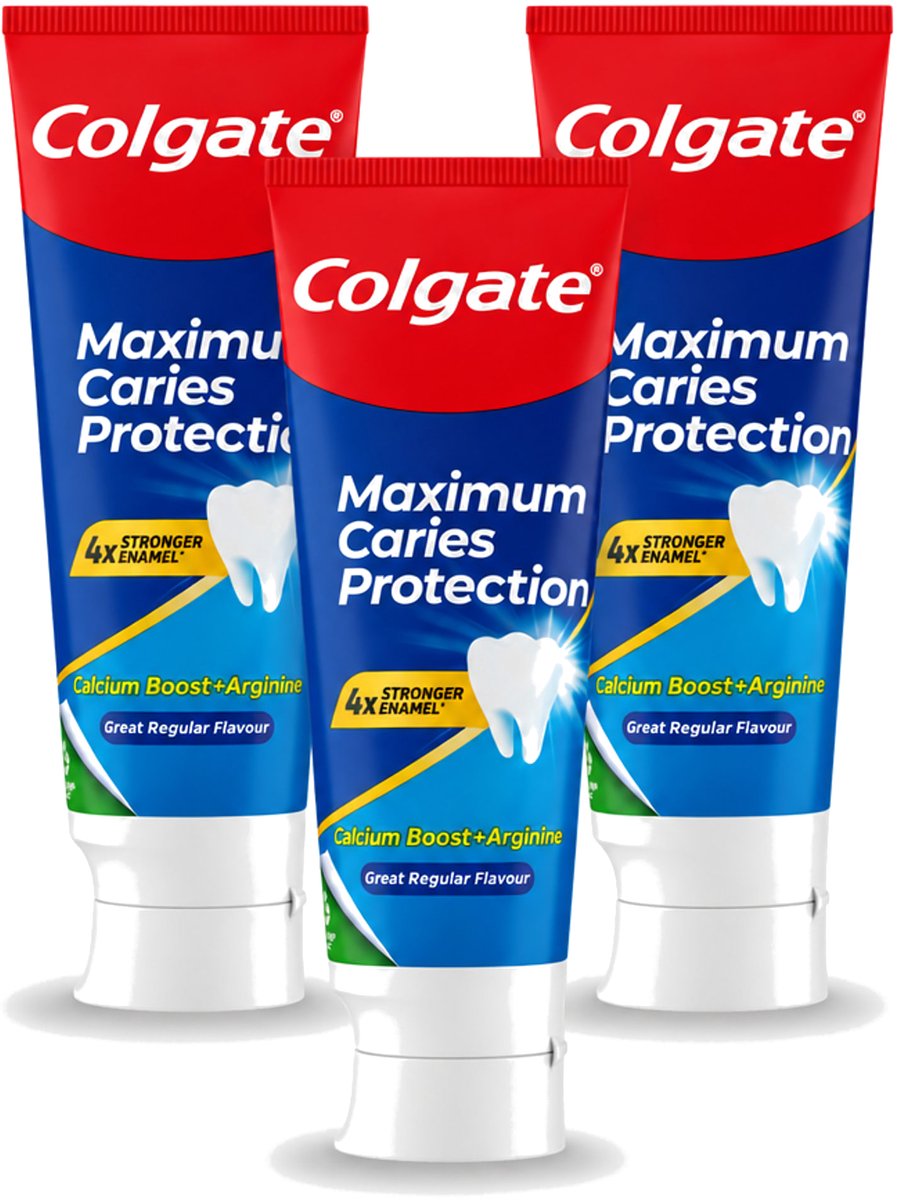 3 x Colgate - Carries Protection - Met Calcium - Tandpasta - 75ml - Voordeelverpakking - 3 stuks