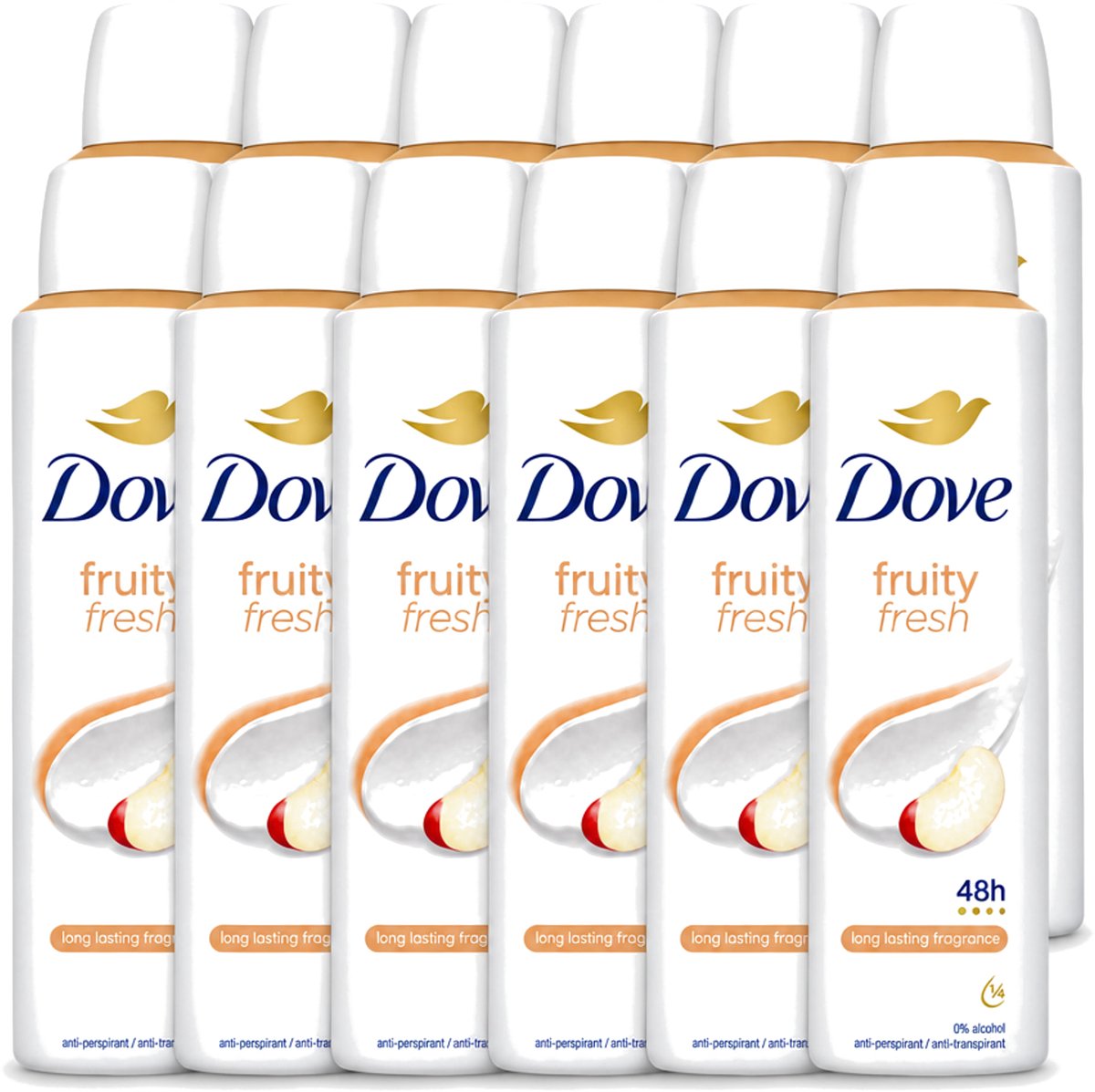 12 x Dove – Deodorant Spray – Fruity Fresh – 150 ml - Voordeelverpakking - 12 stuks