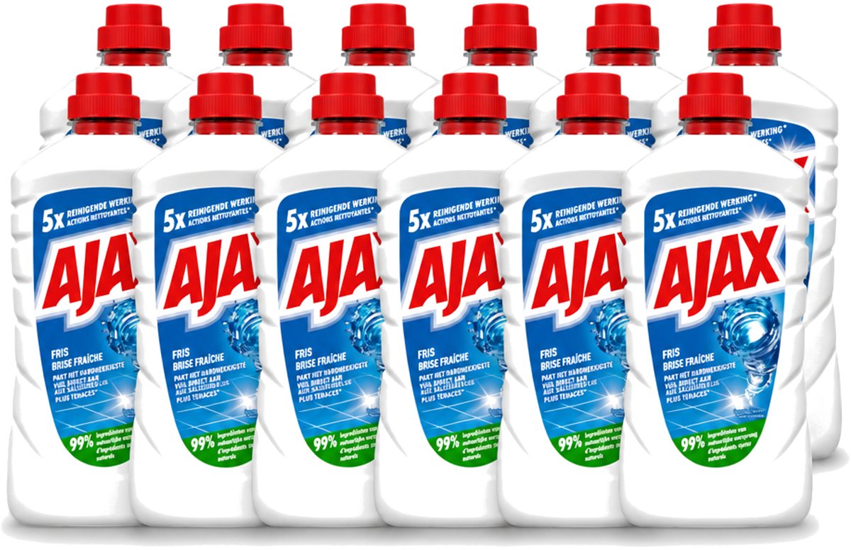 12 x Ajax – Allesreiniger – Fris – 1000 ml - Voordeelverpakking - 12 stuks