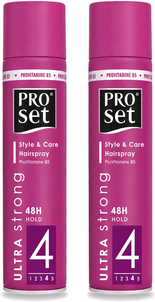 2 x Proset - Haarspray - Ultra Sterk - 48 uur Werking - 250 ml - Voordeelverpakking - 2 stuks