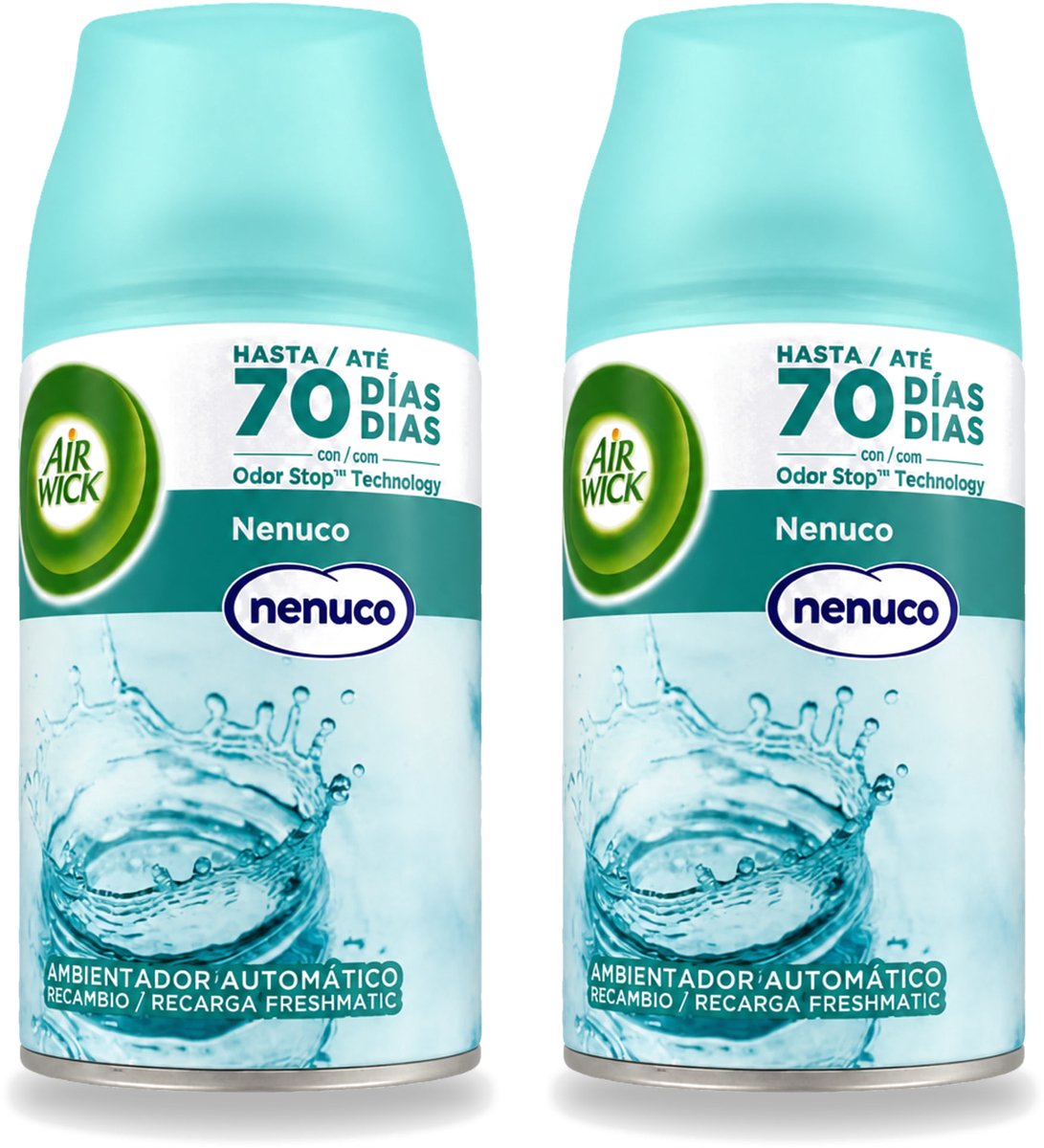 2 x Air Wick - Luchtverfrisser Navulling - Nenuco - Automatische Spray - 250 ml - Voordeelverpakking - 2 stuks