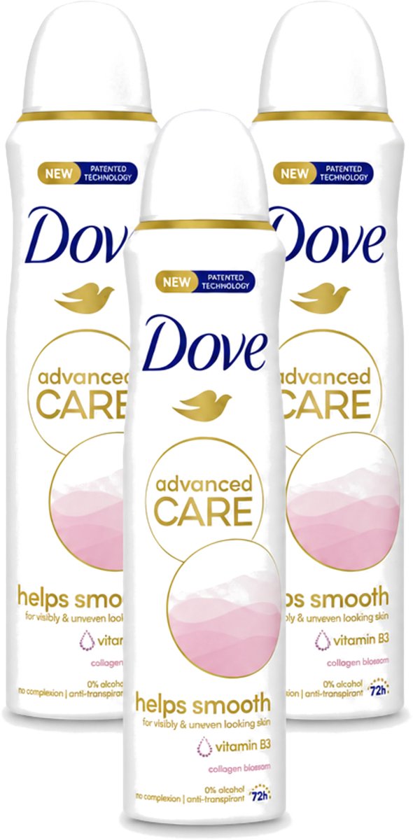 3 x Dove – Deodorant Spray – Helps Smooth Advanced Care – 150 ml - Voordeelverpakking - 3 stuks