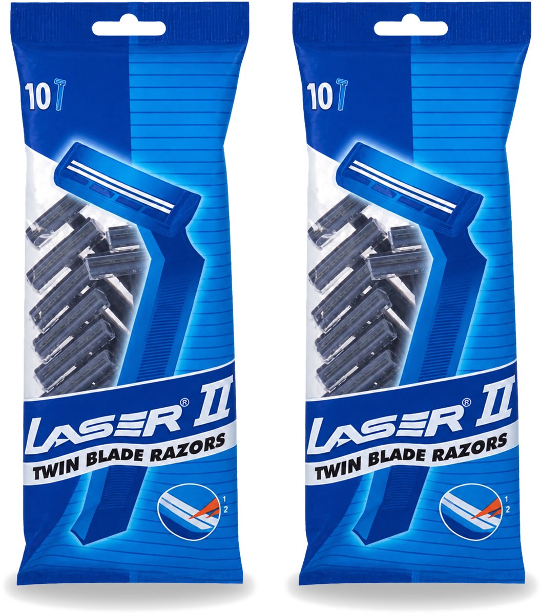2 x Laser 2 - Ready Razor - Wegwerp - Voor Mannen - 10 Mesjes - Voordeelverpakking - 2 stuks