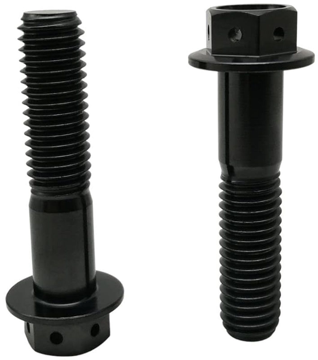 RISON Titanium Bolts Titanium Flange Hex Head Bolts Black GR5 Titanium Screws M10x275x45mm Titanium Bolt Pack of 5 - ShopVlot