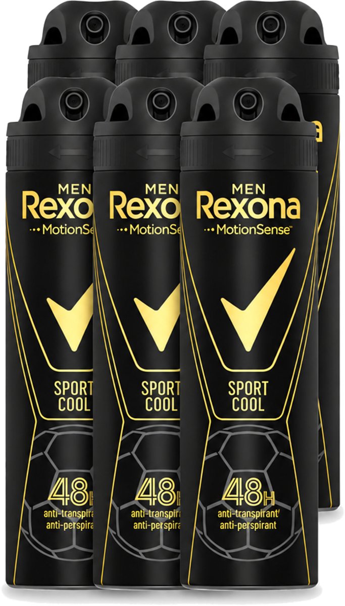 6 x Rexona Men - Sport Cool - Deodorant Spray - Anti Transpirant - 150 ml - Voordeelverpakking - 6 stuks