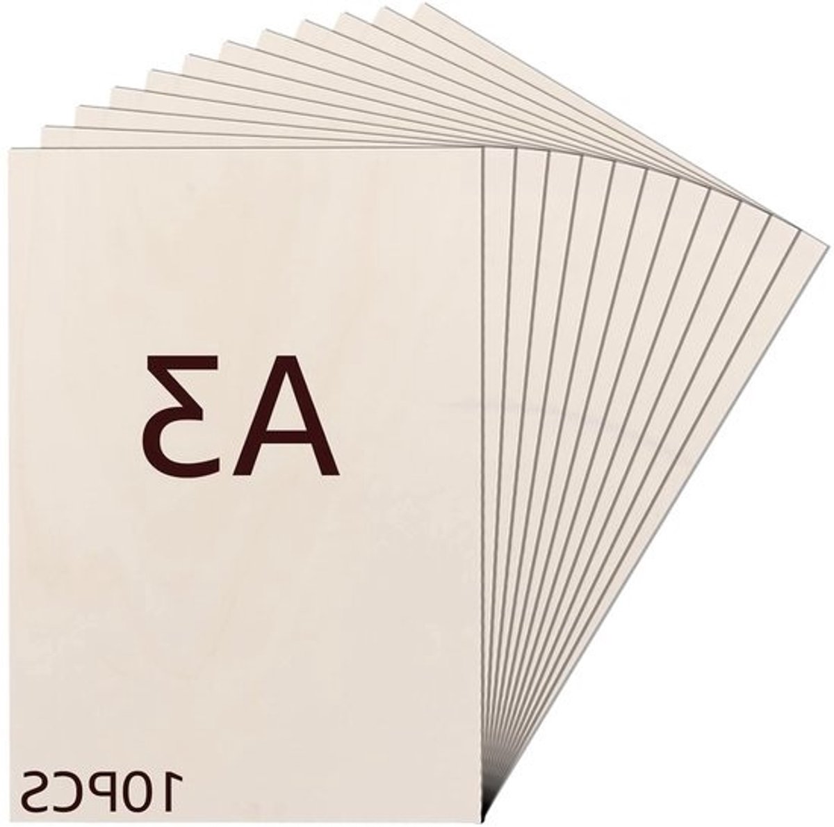 10 stuks A3-birkenspecie-plywoodplaten - 4 mm - 420 x 300 mm voor houtbewerking en ambachten