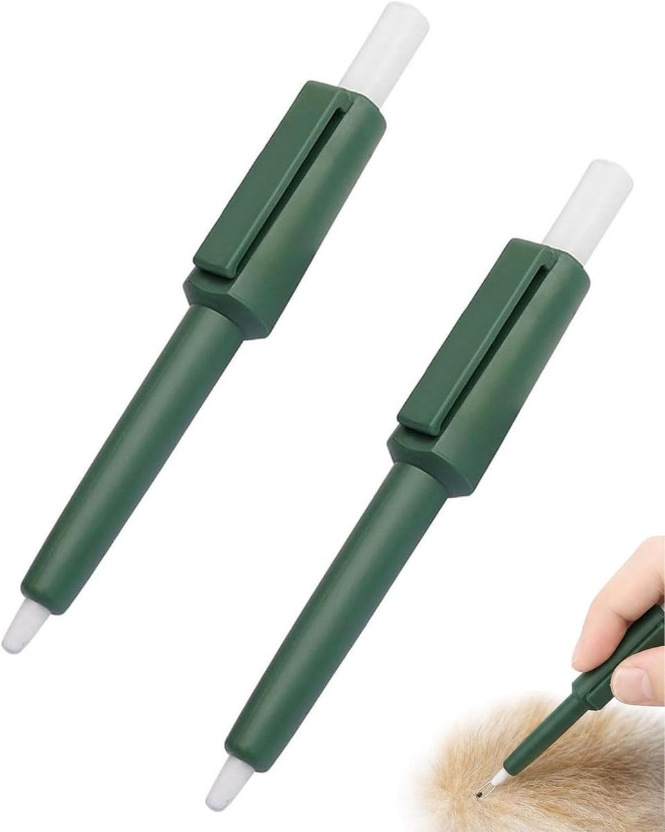 2 stuks tekenlusset, lichte tekentang voor honden, katten, paarden, tekenlasso voor het verwijderen van nimfieën en volwassen teken, draagbaar (groen)