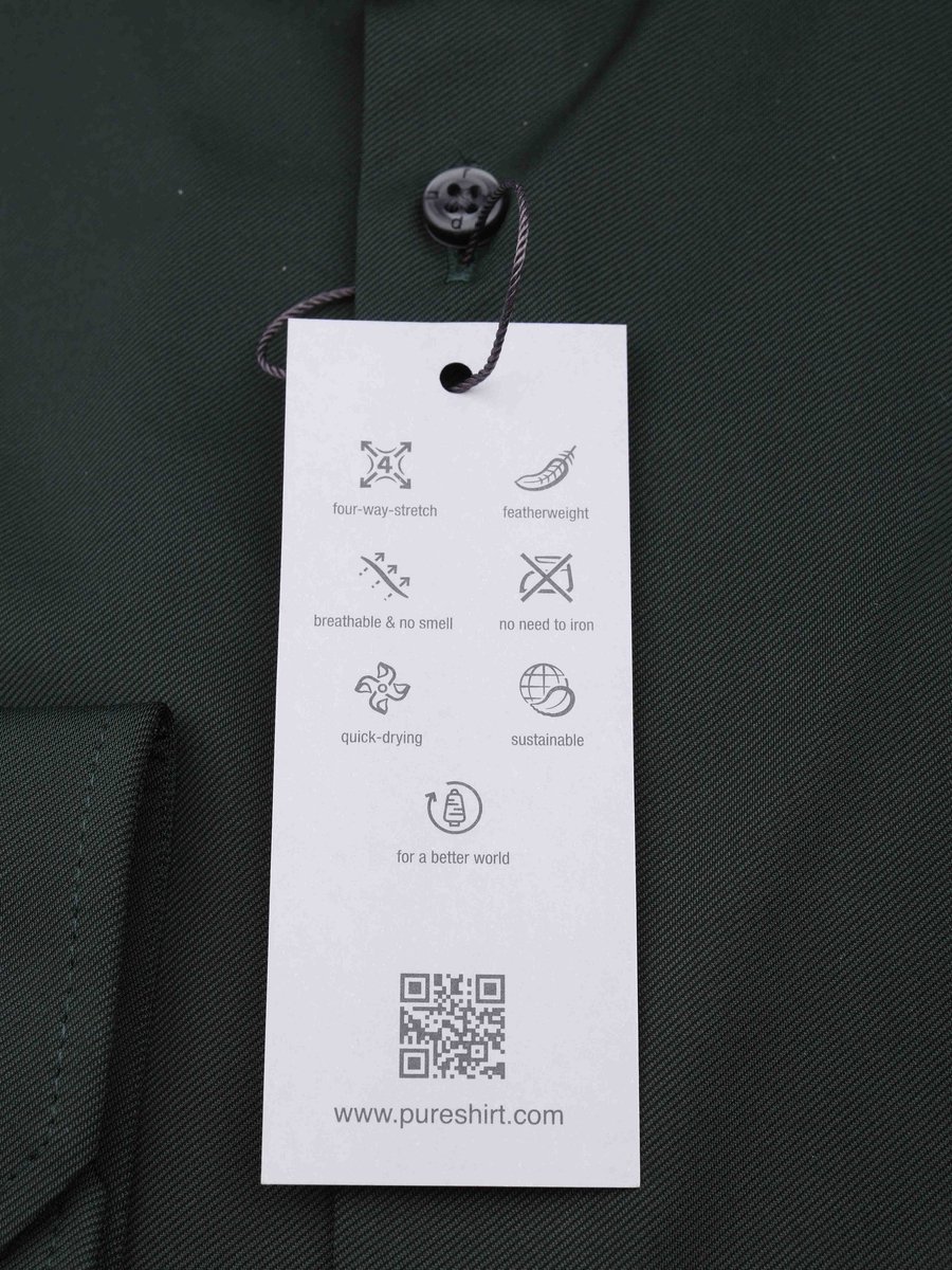 Pure The Functional Shirt Forest Groen - Maat 40 - Heren - Overhemden Formeel