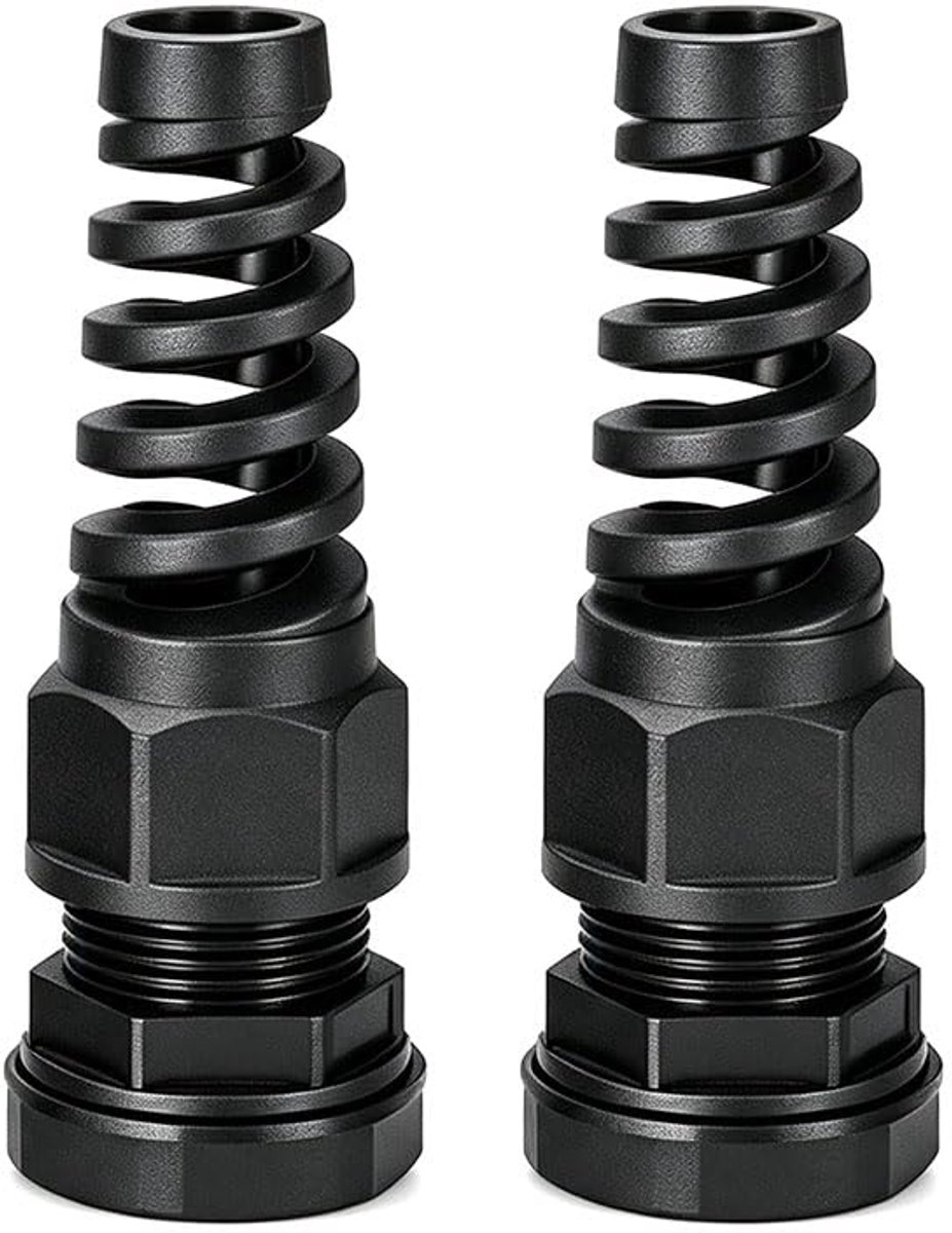 Nylon kabelafdichting, 2 stuks (M20) | Waterdicht ontwerp, verstelbare aanpassing van de spanring, duurzame nylon constructie, bescherming tegen stoten