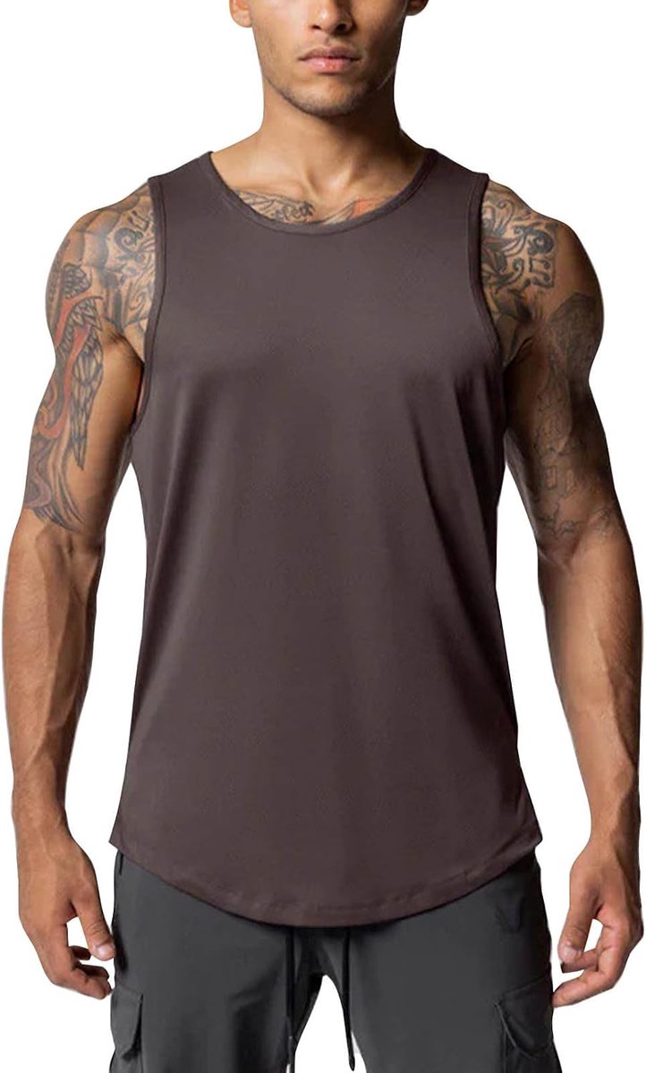 Trainingsvest voor heren, sneldrogend, effen, voor fitness