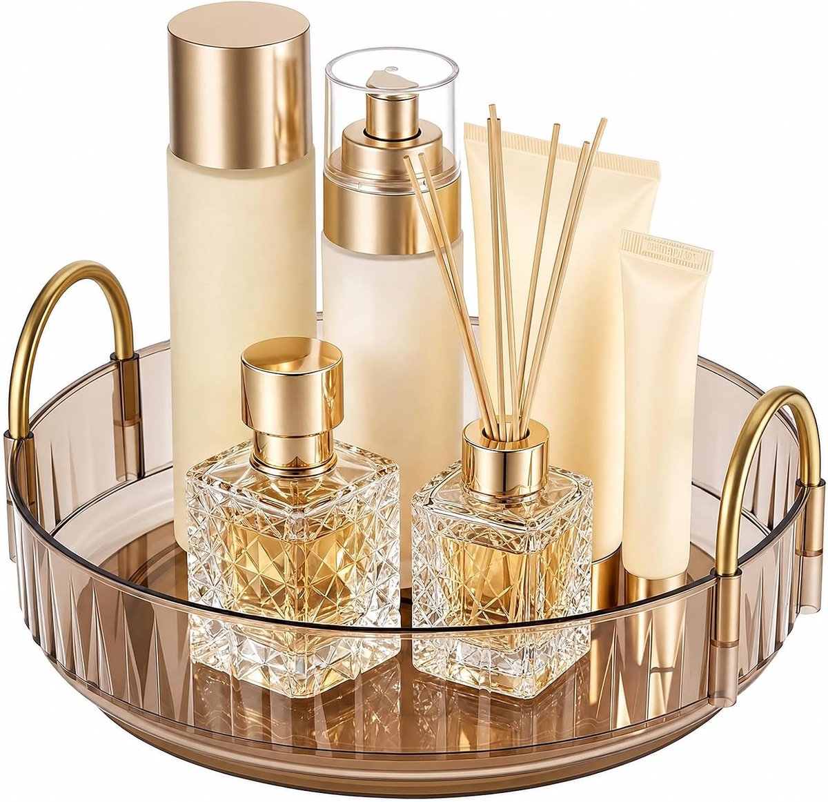 Organizer, 360° draaibare make-up organizer kaptafel decoratie, goud