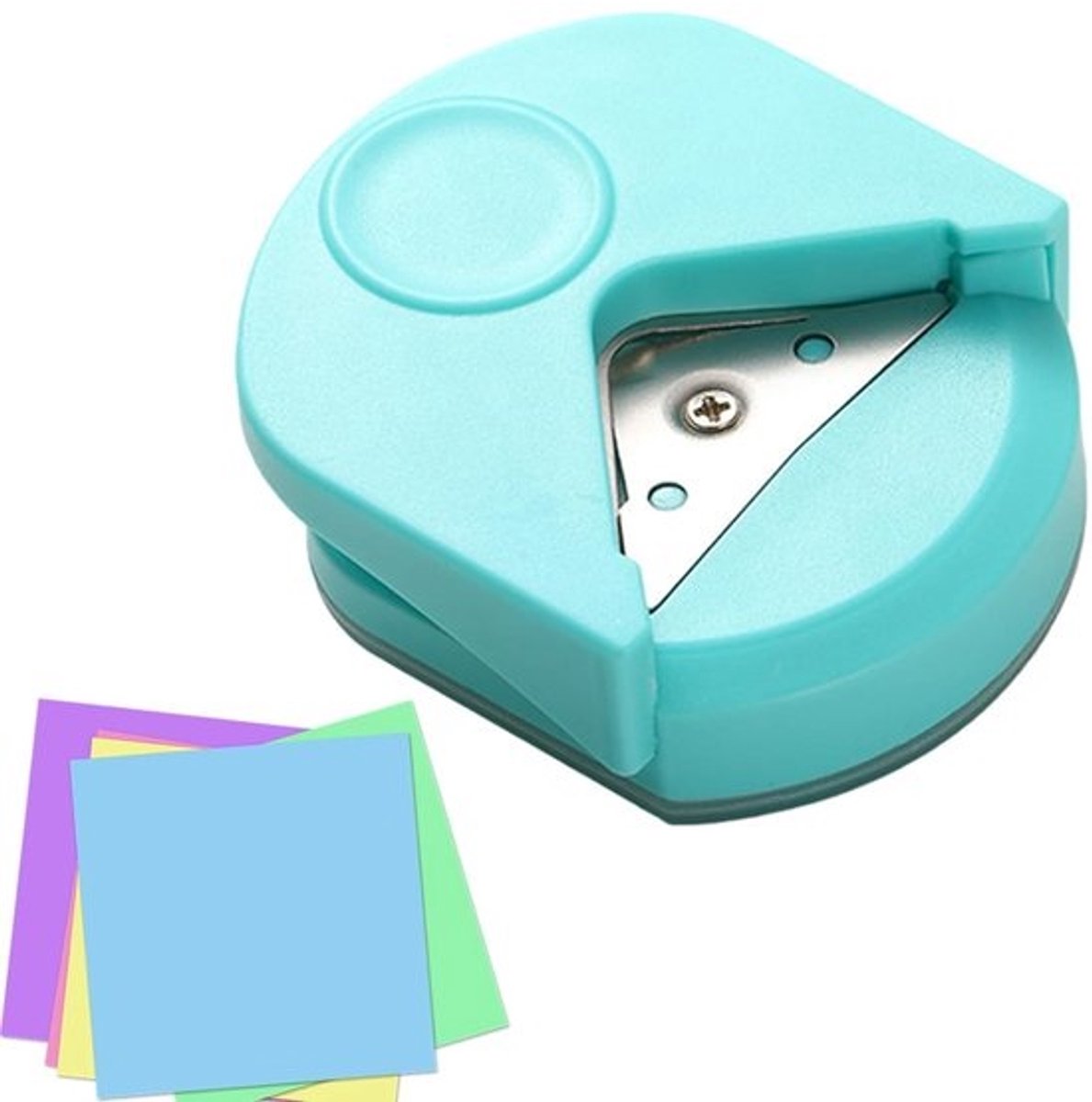 Hoekronde pons - Randsnijderstans - Papier bewerken - 4mm gladde straal - Compact - Lichtgewicht - Blauw