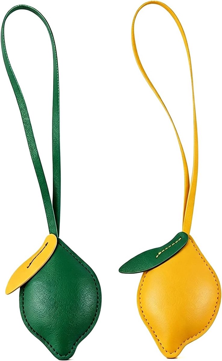 Set van 2 citroenen sleutelhangers van PU-leer