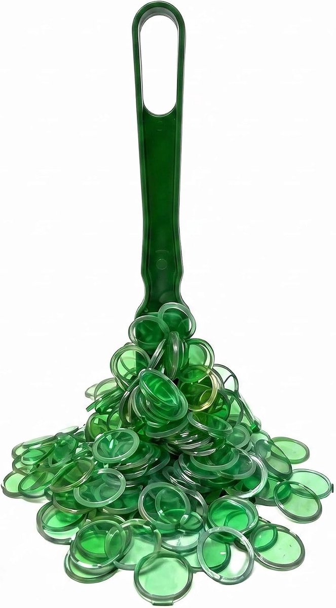 Bingostaaf, bingo chips set magneetstaaf, met 100 bingo-chips, wetenschap STEM kit leeraccessoires familie spel nacht lotto token (groen)
