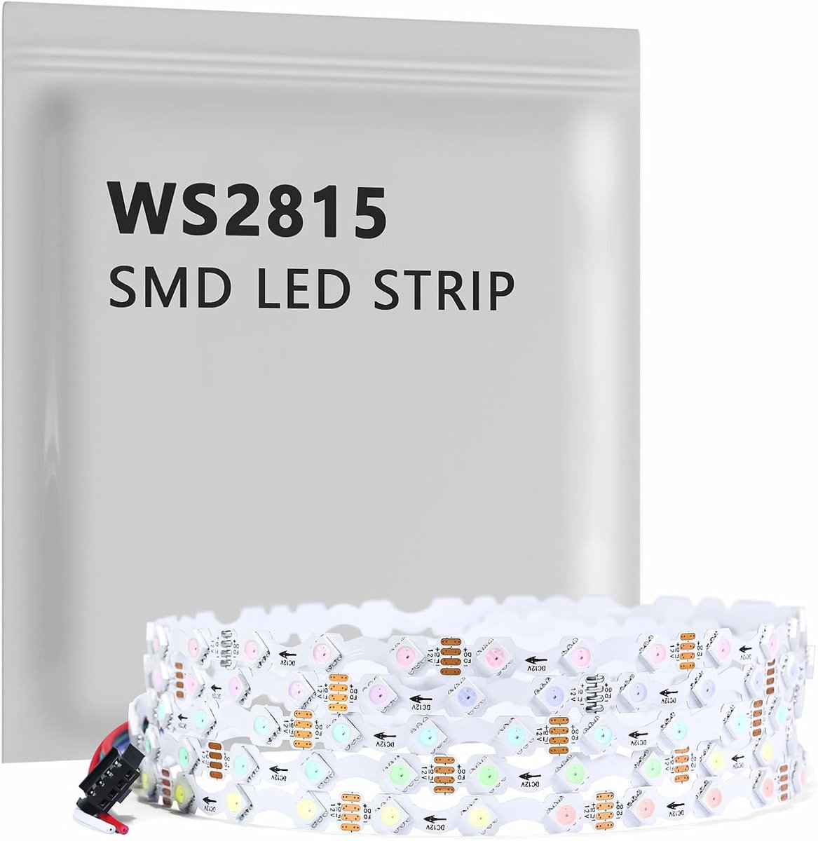 SnelShoppen - Upgrade S-Type WS2815 LED Strip 5M 300 Individueel Aanspreekbare RGB Pixels, Flexibel, 5050 SMD, DC 12V, IP30, Wit PCB, Voor Feesten, Tu