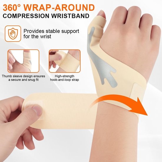 Ademende en Zachte Duimspalk voor Rechts en Links - 2 Stuks, Ideaal voor Duimgewricht en Polsbandage voor Mannen en Vrouwen (Huidkleur) — afbeelding 2