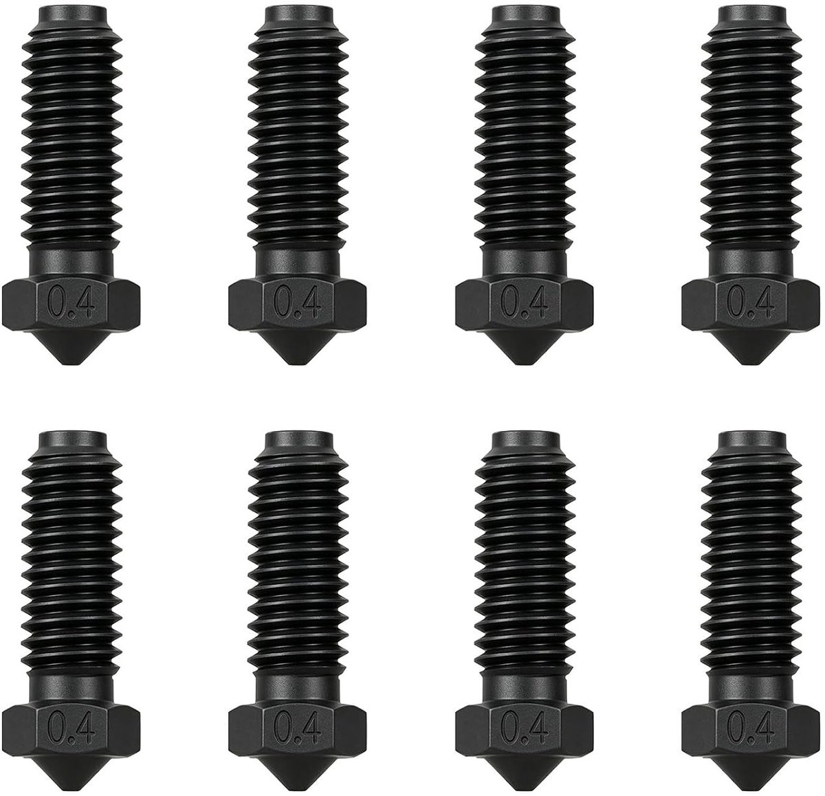 8 Stuks 0.5mm gehard staal mondstukken voor 3D-printers, compatibel met Kobra 2 en Pro modellen, precisie mondstukken voor optimale printkwaliteit