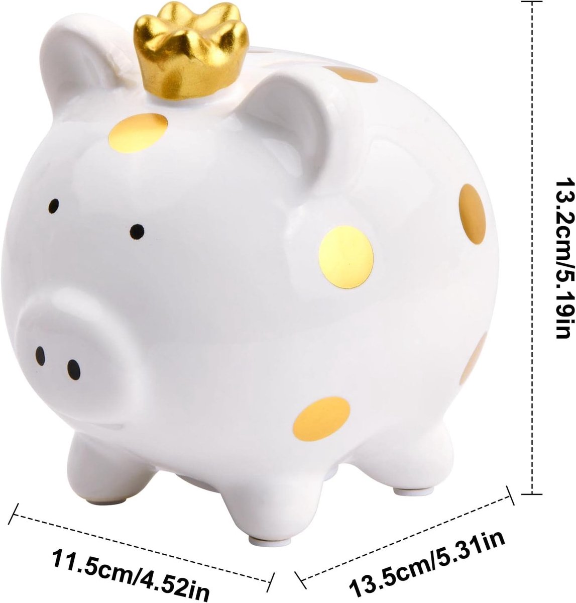 Spaarpot van keramiek, spaarvarken voor volwassenen en kinderen, geluksbrenger voor bruiloft, verjaardag, Kerstmis en - ShopVlot