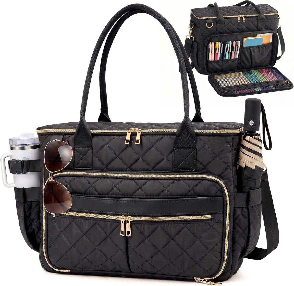 XIAPIA Women's Work Bag, Black - ShopVlot