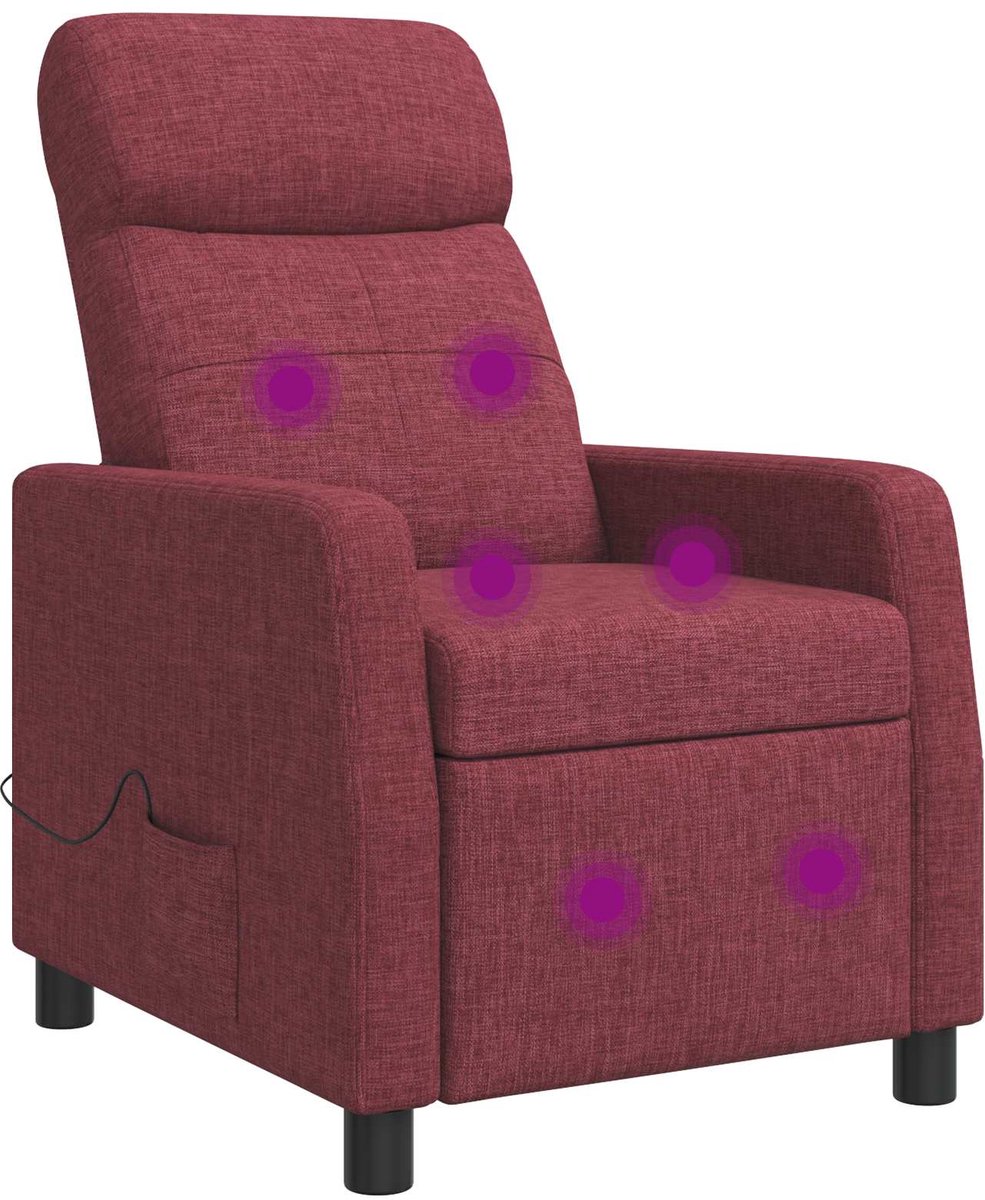 vidaXL Massage - Relaxstoel - Wijnrood - Stof