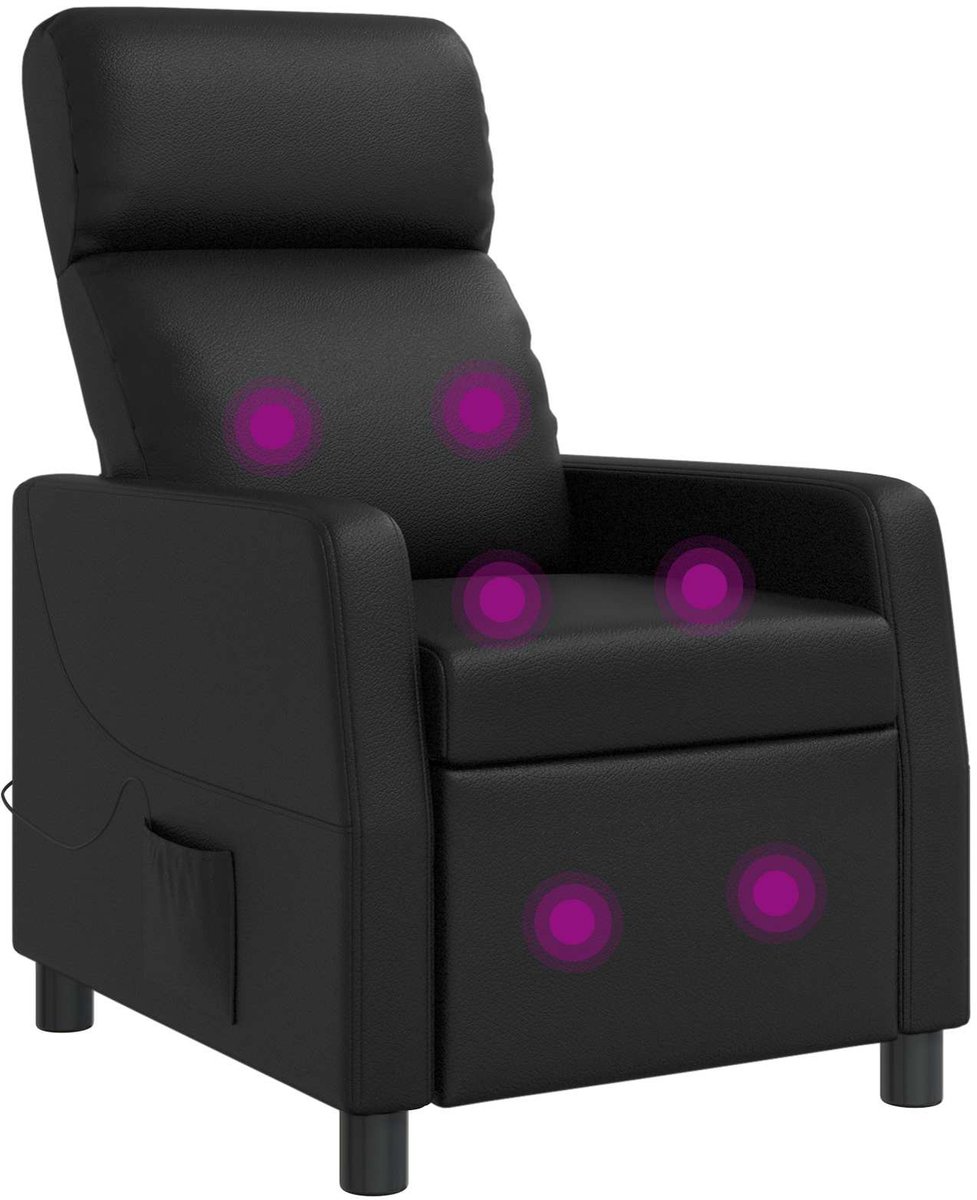 vidaXL - Massage - Relaxstoel - Zwart - Kunstleer