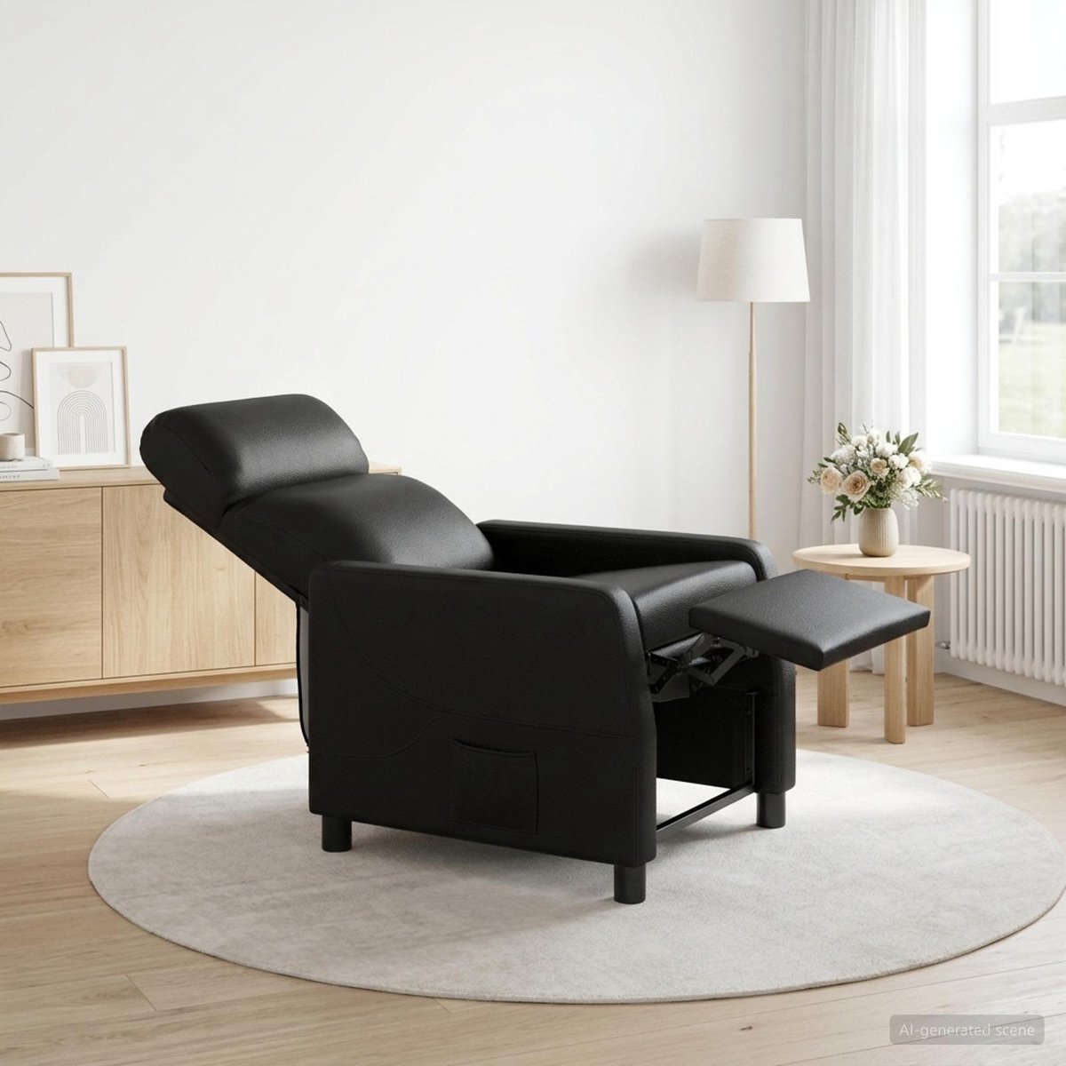 vidaXL - Massage - Relaxstoel - Zwart - Kunstleer – foto 2