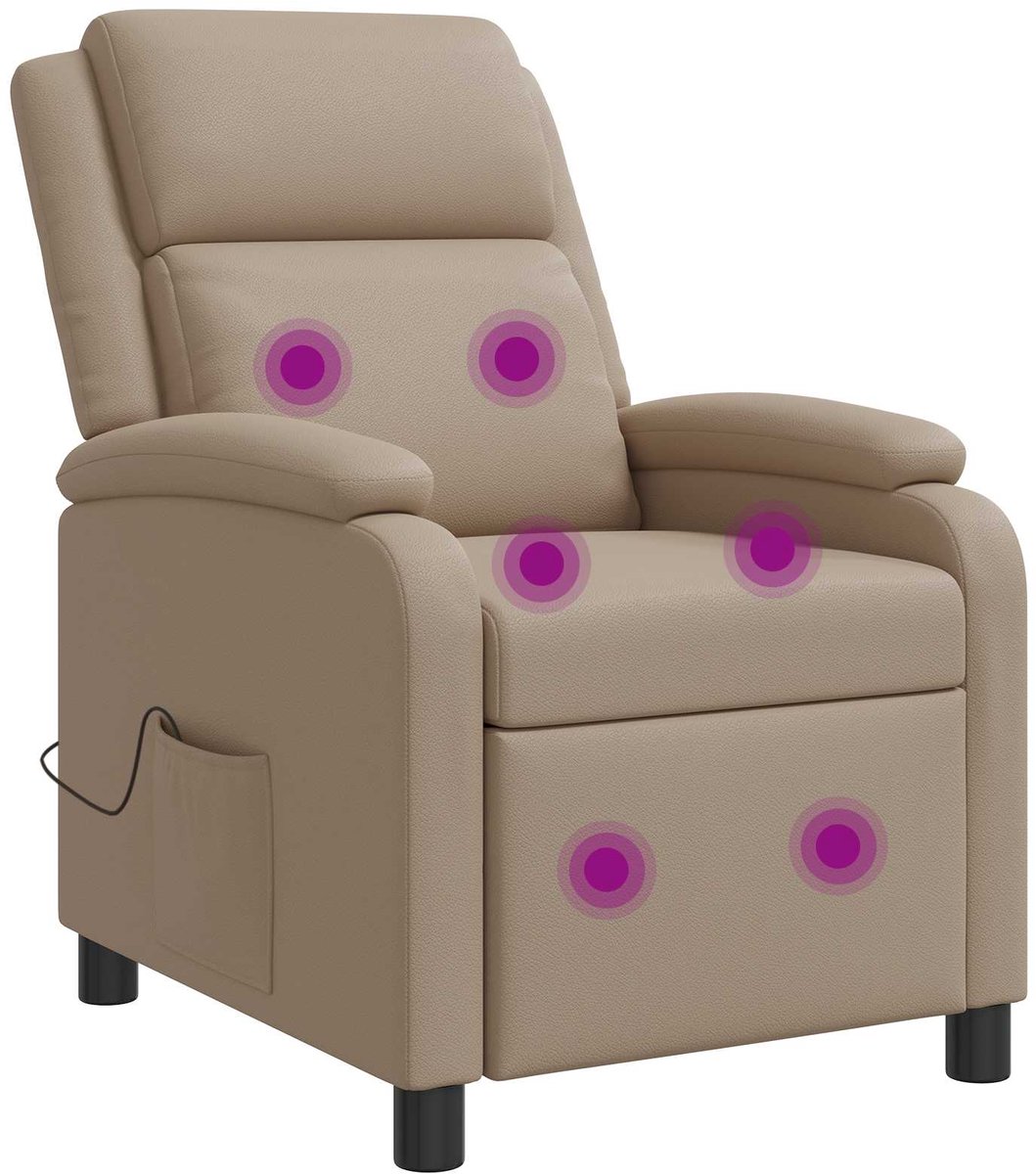 vidaXL Massage - Relaxstoel - Cappuccino - Kunstleer