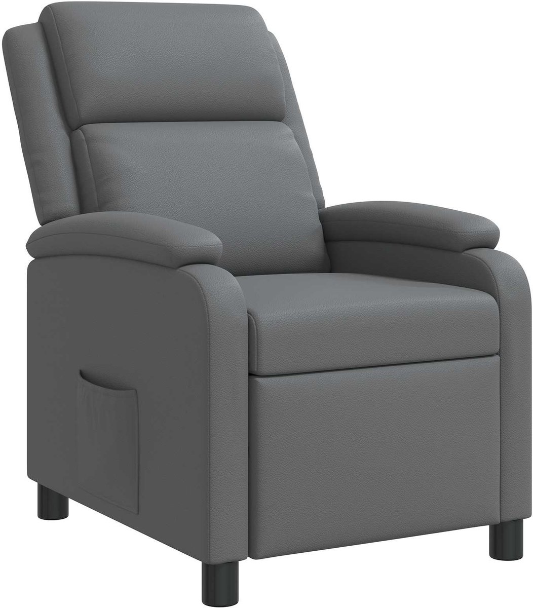 vidaXL Recliner - Grijs - Kunstleer