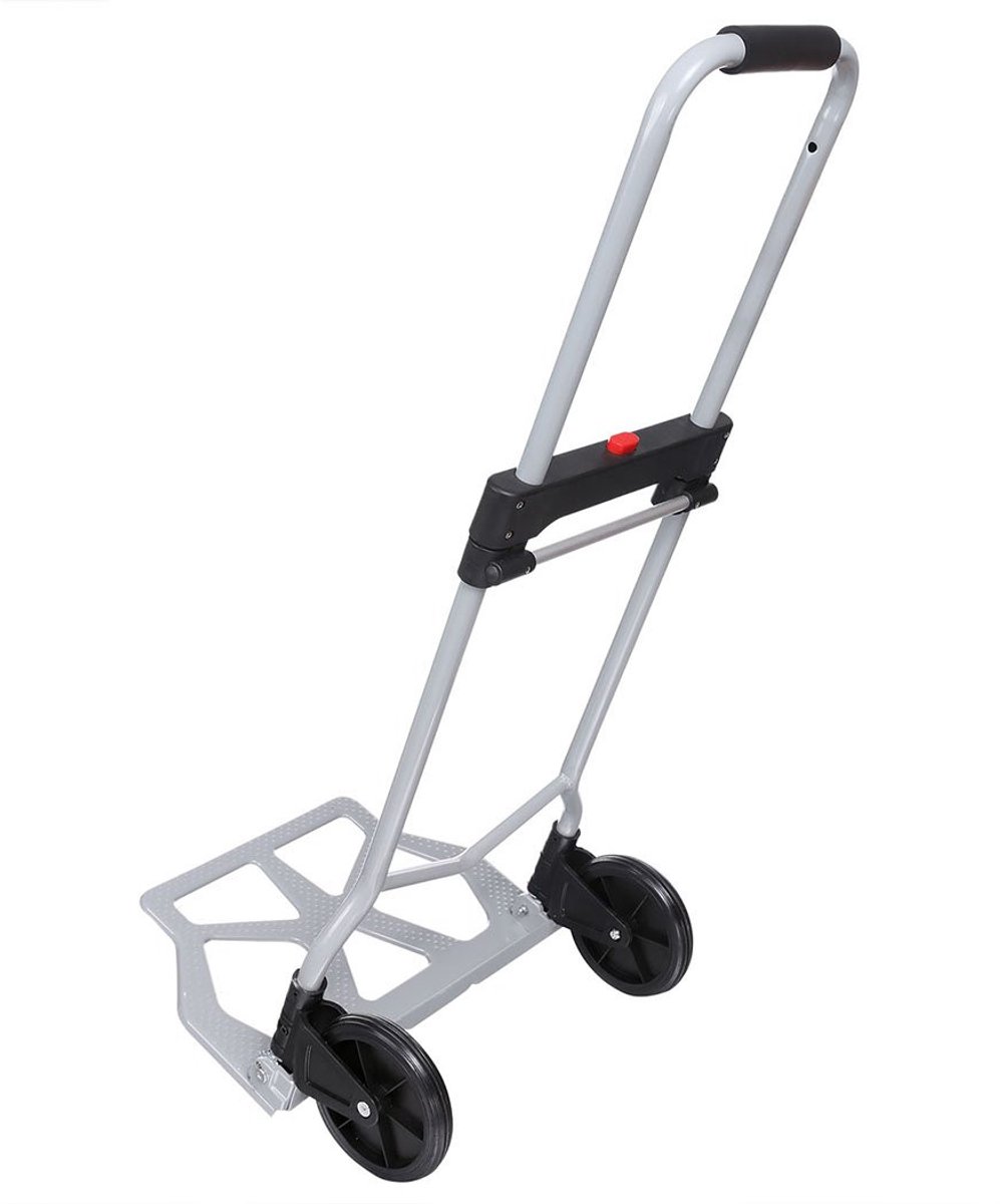 Steekwagen, 42 x 28 x 97 cm, draagbare transportwagen, maximale belasting 100 kg, automatisch inklapbaar, uittrekbare handgreep