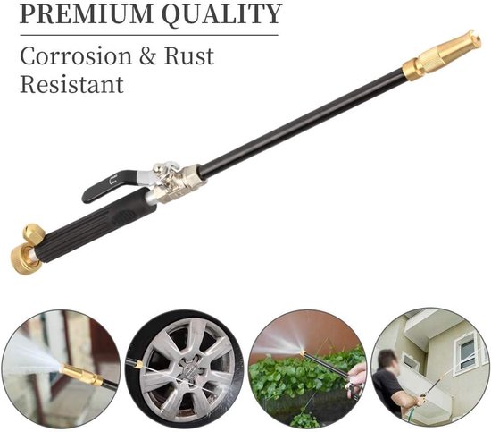 Jet Deep Hogedrukreiniger met messing tuinslanguiteinde, 2 D¨¹ voor het reinigen van ramen thuis, buiten, autowassen, zwart (instelbaar type + ventilatortype) — afbeelding 4