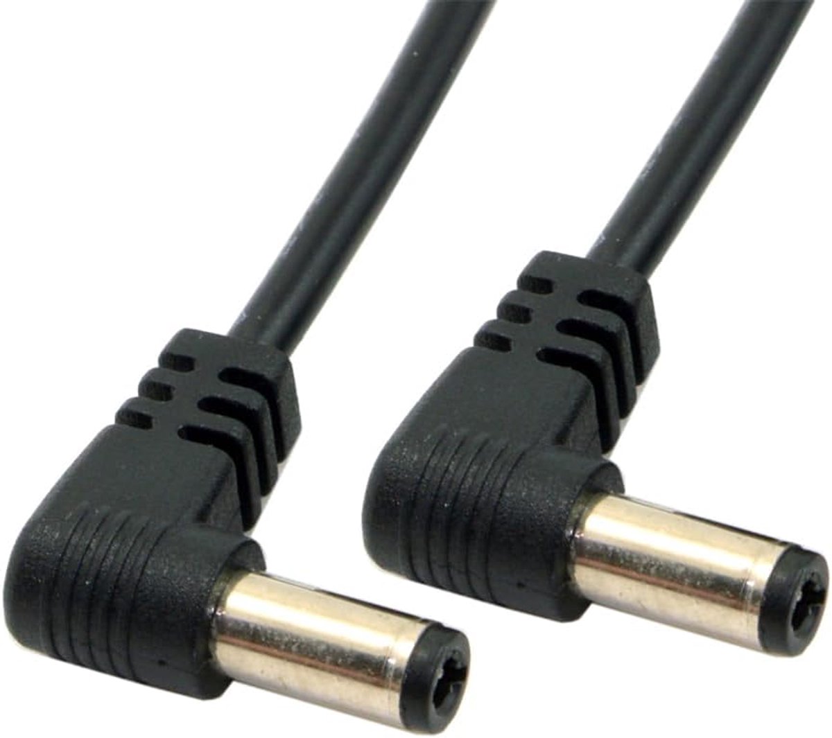 Power 5.5 x 2.1mm/2.5mm Male naar 5.5 2.1/2.5mm Mannelijke Plug Kabel Rechte Hoek 90 Graden 60cm